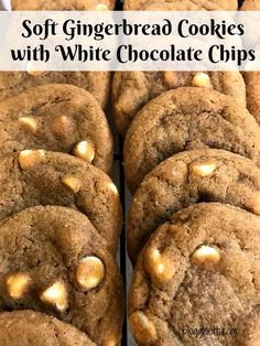 soft gingerbread cookies with white chocolate chips