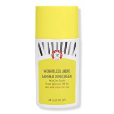 Weightless Liquid Mineral Sunscreen With Zinc Oxide SPF 30 - First Aid Beauty | Ulta Beauty Best Drugstore Sunscreen, Benzalkonium Chloride, Skin Shine, Blur Effect, Best Sunscreens, Brightening Cream, Mineral Pigments, Oily Skin Care, First Aid Beauty