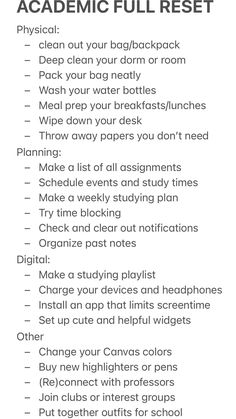 an image of a list with the words, tips and instructions to help you get ready for