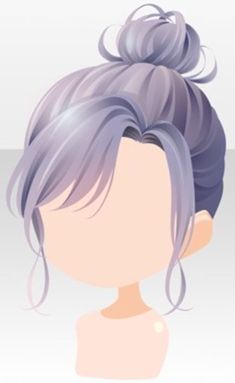 Anime Messy Bun, Side Ponytail Drawing, Anime Hair Bun, Bun Hairstyles Drawing, Bun Drawing, Easy Hair Drawings, Anime Hairstyles Male, Chibi Hair, Loose Ponytail