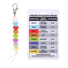 a keychain that has hearts on it and the words order of blood draw