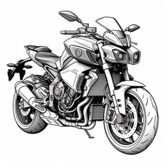 a drawing of a motorcycle is shown in this black and white photo, it appears to be an illustration