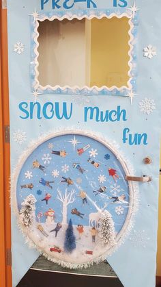 a snow much fun classroom door decoration