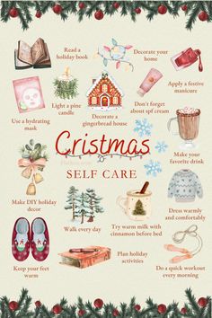 In winter, our skin and mind need care more than ever, so take good care of yourself! Enjoy the holiday season with these cozy Christmas self-care ideas! Self Care Holidays, Winter Self-care, Christmas Bucket List Aesthetic, Winter Self Care Aesthetic, December Self Care, Winter Selfcare, Christmas Self Care, Holiday Self Care, Christmas Therapy