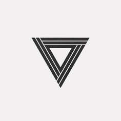 a black and white triangle logo on a white background with the letter v in it's center