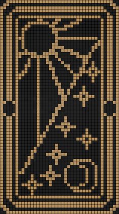 a cross stitch pattern in black and brown