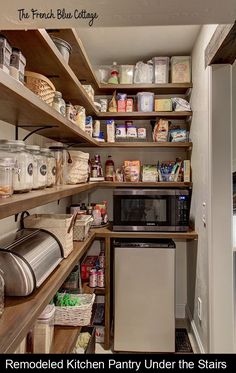 a kitchen pantry filled with lots of food