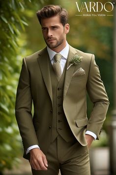 >>ORIGINAL ARTWORK AND CONTENT, PLEASE DO NOT COPY<< Men Suits, Suits For Man, Classic Khaki Green Three Piece Suit for Men - Wedding, Formal, and Business Attire, Formal Attire for Men, Formal piece Wedding Suit, Double Breasted, Formal Fashion Slim Fit Suit. Description: Elevate your style with our classic Khaki Green Three Piece Suit for men, perfect for weddings, formal occasions, and business attire. Crafted with precision and designed for the modern gentleman, this suit offers a timeless l Khaki Suit Wedding, Green Three Piece Suit, Three Piece Suit For Men, Three Piece Suit Mens, Stylish Waistcoats, Mens Tailored Suits, Suit For Men Wedding, Khaki Suit, Formal Attire For Men