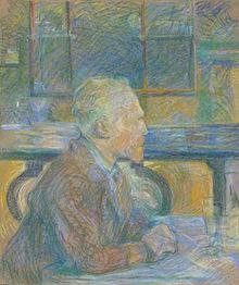 an old man sitting at a table in front of a window