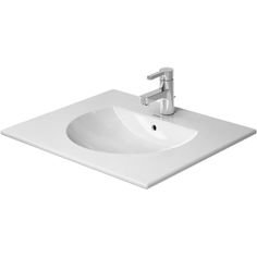 The Duravit 04996300001 is a white 24-3/4" bathroom sink with an overflow and tap platform from the Darling New Collection. It is constructed from high-quality ceramic and features the WonderGliss coating technology that is baked into the ceramic which helps protect against dust and dirt accumulation, resulting in a longer service life and less maintenance. This sink can be installed as a wall mount or as a vanity top. It is designed for single-hole faucets and comes with an overflow drain to prevent spills due to clogs. By creating an advanced manufacturing process, Duravit has made itself known for its strong and reliable products. Trusted and proven, Duravit has a wide selection of items to choose from, all with the assurance of a toughness and innovation to form and function.Here at Pl Bathroom Concepts, Wall Mounted Bathroom Sink, New Bathroom, Single Hole Faucet, Basin Sink, Vanity Top, Large Storage, Storage System, Wash Basin