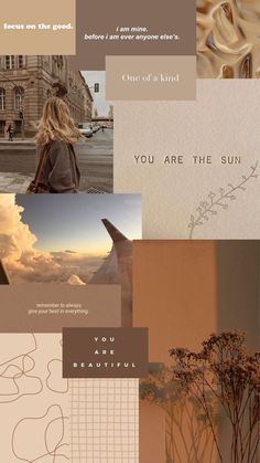 a collage of different images with words and pictures on them that say you are the sun