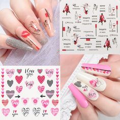 Heart Stickers, Fashion Nails, Decor Diy, Valentine's Day, Diy Decor, Valentines Day, Nail Art, Valentines, Nails