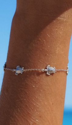 Silver Sea Turtle Bracelet Aesthetic Jewellery, Sea Turtle Bracelet, Beachy Jewelry, Pretty Jewelry Necklaces, Turtle Bracelet, Silver Sea, Ocean Jewelry