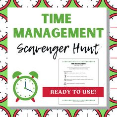 the time management scavenger hunt is here to help students learn how to use it