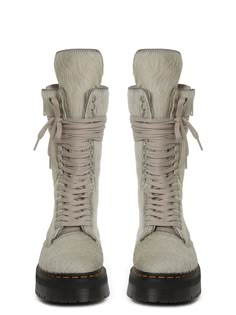 RICK OWENS - SHOES - Rick Owens Dr Martens Quad, Dr Martens Men, Accessories Png, Rick Owens Shoes, Calf Length Boots, Denim Jacket With Fur, Dr Martens Womens, Nylon Pants, Skirt And Sneakers