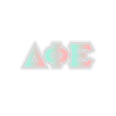 the word aoe in pink and green on a white background