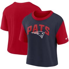 Sport a fresh look on game day with this High Hip Fashion T-shirt by Nike. Stylish New England Patriots graphics and signature colors make for an authentic look. A cropped hem and relaxed construction offer flair and comfort with each wear.Sport a fresh look on game day with this High Hip Fashion T-shirt by Nike. Stylish New England Patriots graphics and signature colors make for an authentic look. A cropped hem and relaxed construction offer flair and comfort with each wear.PRODUCT FEATURESShor Patriots Logo, Nike High, High Hips, Nike Red, Fashion T Shirt, Stylish Shirt, Cropped Tee, New England Patriots, Stylish Shirts