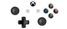 several different types of buttons and symbols on a white background with the letters above them