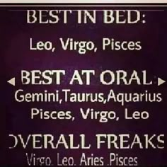 the sign is telling people what to eat and where to stay in bed, leo, virgo, pisces, best at oral, gemini, taurus, virgo, virgo, virgo,