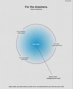 a diagram with the words for the dreamers and an image of a blue circle