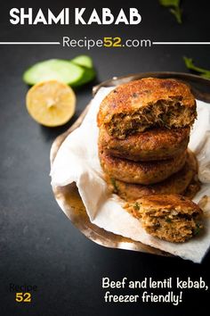 a stack of food sitting on top of a table