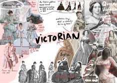 a collage of victorian women in dresses and hats with the words victoria above them