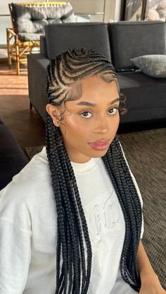 Cornrows Natural Hair, Protective Hairstyles For Natural Hair, Braids Hairstyles Pictures, Braided Cornrow Hairstyles, Cute Box Braids Hairstyles, Quick Braided Hairstyles, Pelo Afro, Protective Hairstyles Braids, Fulani Braids