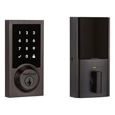 the electronic door lock is open and ready to be used for homeowner security