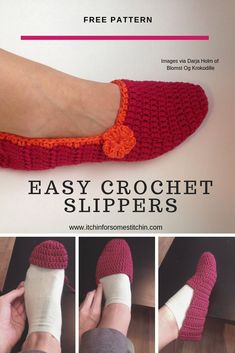 the crochet slippers are easy to make