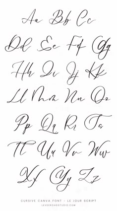 the cursive capital alphabet is shown in black ink