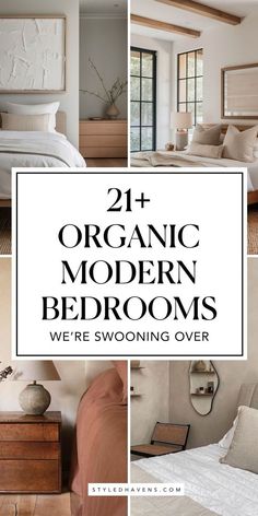 the words organic modern bedroom designs we're swooning over