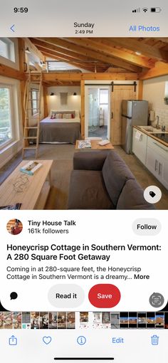 an instagram page for tiny houses on the app store