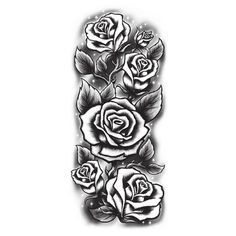 black and white roses tattoo design