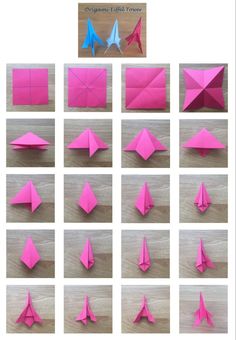 the steps to make an origami flower