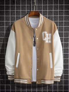 Cool Varsity Jackets, Baseball Jacket Outfit Men, Mens Varsity Jacket, Varsity Jacket Outfit, Graphic Jackets, Men Outerwear, College Jackets, Mens Casual Outfits Summer, Men Jackets