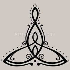 a black and white drawing of an ornamental design on a gray background with the word spirit written