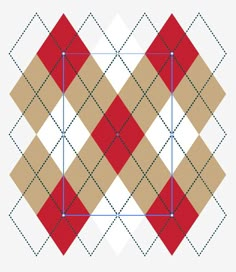 a cross stitch pattern with red and white squares