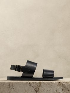 Saw this on Banana Republic: Double Strap Sandals, Two Strap Sandals, Cozy Chic, Aging Well, Strap Sandals, Italian Leather, Sweater Shop, In Fashion, Banana Republic