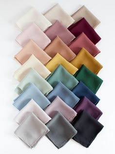 Tono + co Silk Hankies in our 24 signature colors. Lovingly hand-dyed in Santa Ana, California and perfect for everyday use. Check out our website for more color, styling, and lookbook inspiration. Hijab Shop, Scarf Photography, Hijab Colors, Hijab Designs, Fabric Photography, Mode Turban, Motifs Perler