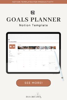 the goal planner is displayed on a computer screen