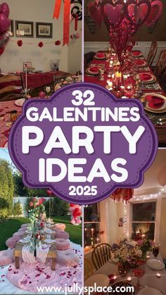 Galentines Party Themes, Galentines Party Decor Ideas, Brunch With Mimosas, 2025 Celebration, Themed Table Settings, Galentines Party Decor, Chic Table Settings, Shaped Pancakes, Heart Shaped Pancakes