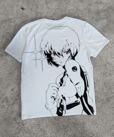 Manga Shirt Design, Cybercore Shirt, Anime Custom Clothes, Anime T Shirt Design Ideas, Anime Shirt Design, Shirt Painting Ideas, Concept Clothing, Anime Tshirt