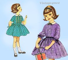 Simplicity 4067: 1960s Sweet Toddler Girls Dress Size 5 Vintage Sewing Pattern Vintage Girls Dress Pattern, Lace Trimmed Dress, 1960s Patterns, Simplicity Dress, Girl Dress Pattern, Vintage Dresses 1960s, Twirl Skirt, Fur Coat Vintage, Shirtwaist Dress