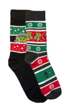 STAR WARS THE MANDALORIAN Men’s 2 Pair Of CHRISTMAS BABY YODA Socks – Novelty Socks for Less Christmas Baby Yoda, Baby Yoda Christmas, Yoda Christmas, Point Design, Star Wars The Mandalorian, The Mandalorian, Novelty Socks, Special Promotion, S Star