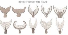 an image of mermaid tail cliparts on white paper with the words mermaid's tail