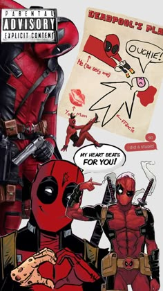 the deadpool movie poster has been drawn