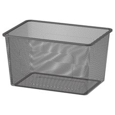 a black mesh basket on a white background