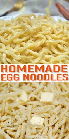 homemade egg noodle recipe with text overlay