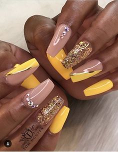 Gel Nails Long, Gel Nails French, Yellow Nails Design, Coffin Nails Matte, Yellow Nail, Nails Matte, Gel Nail Colors