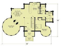 the floor plan for this house shows the living room and dining area